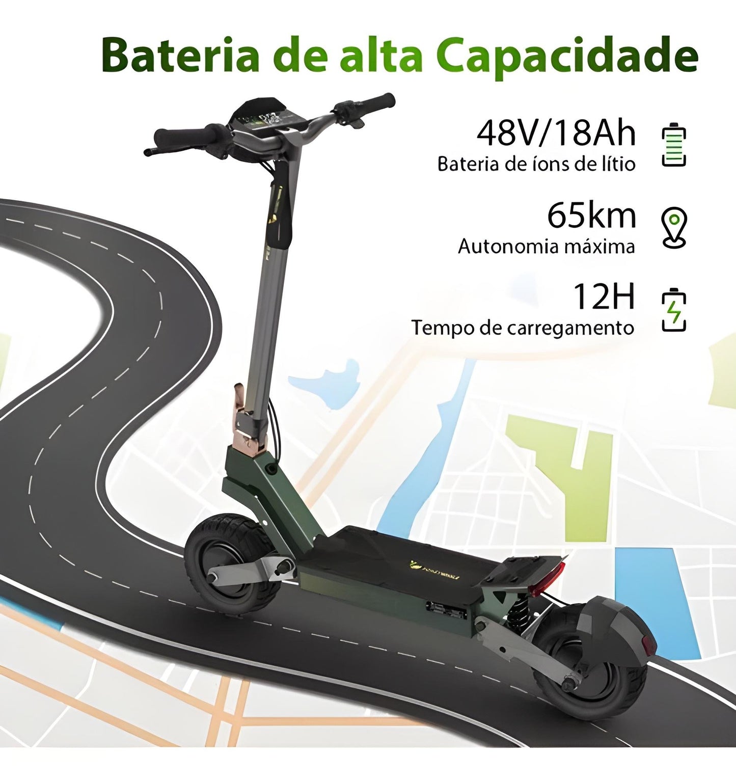 Honey Whale H2 Dual - 1200w*2 dual Patinete Elétrico Scooter 65km