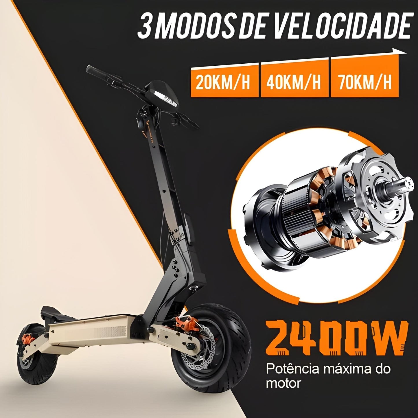 Honey Whale H4 - 2400w Patinete Elétrico Scooter 70km/h 20,8ah