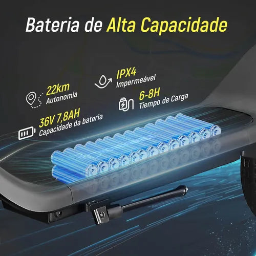 Honeywhale M1 Max Patinete Elétrico Adulto, 500w-25km/h-16km-120kg, Scooter-eletrica-velocidade-juvenil-dobrável-autonomia-de-aplicativo-bluetooth-carge, Suspensão Dianteira E Traseira, Honey Whale