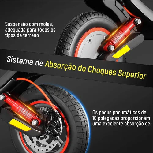 Honeywhale M1 Max Patinete Elétrico Adulto, 500w-25km/h-16km-120kg, Scooter-eletrica-velocidade-juvenil-dobrável-autonomia-de-aplicativo-bluetooth-carge, Suspensão Dianteira E Traseira, Honey Whale