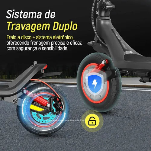 Honeywhale M1 Max Patinete Elétrico Adulto, 500w-25km/h-16km-120kg, Scooter-eletrica-velocidade-juvenil-dobrável-autonomia-de-aplicativo-bluetooth-carge, Suspensão Dianteira E Traseira, Honey Whale
