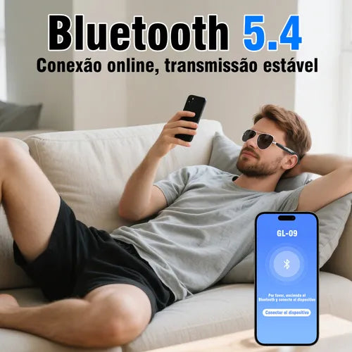 Honeywhale Gl-09 Óculos De Sol Bluetooth, Alto-falante Cor Preto Armação Preto Lente Preto Desenho Espelho