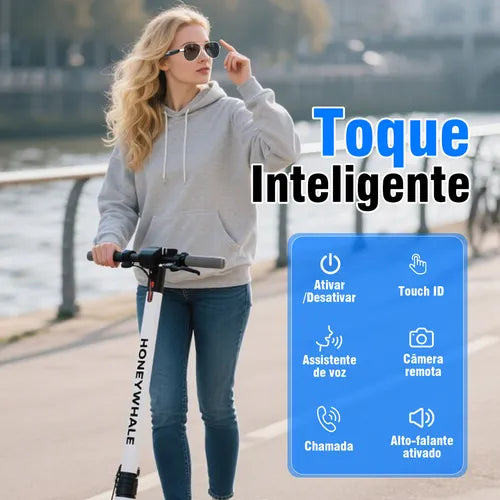 Honeywhale Gl-09 Óculos De Sol Bluetooth, Alto-falante Cor Preto Armação Preto Lente Preto Desenho Espelho