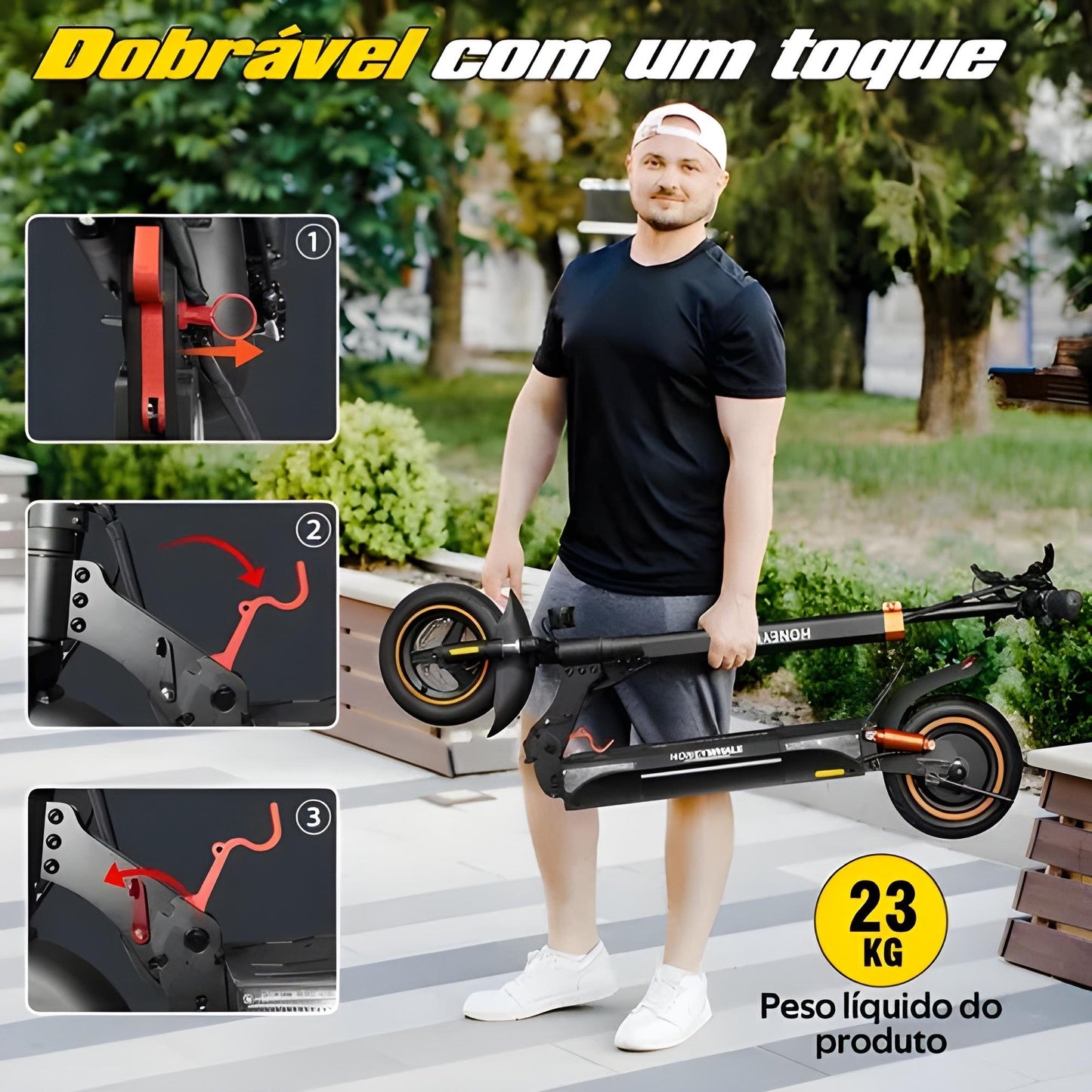 Honey Whale T4a - 750w Patinete Elétrico Scooter 45km/h 10ah