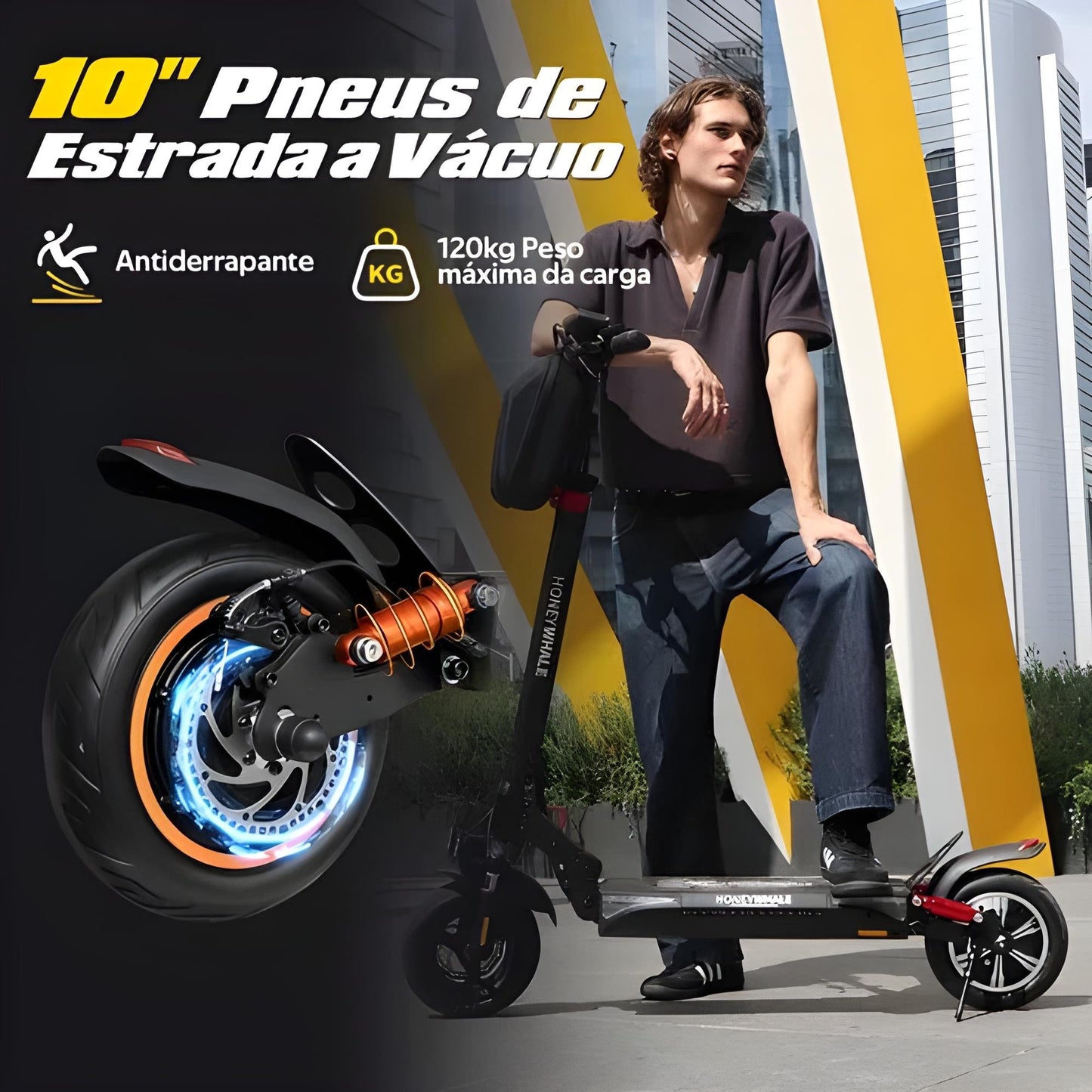 Honey Whale T4a - 750w Patinete Elétrico Scooter 45km/h 10ah