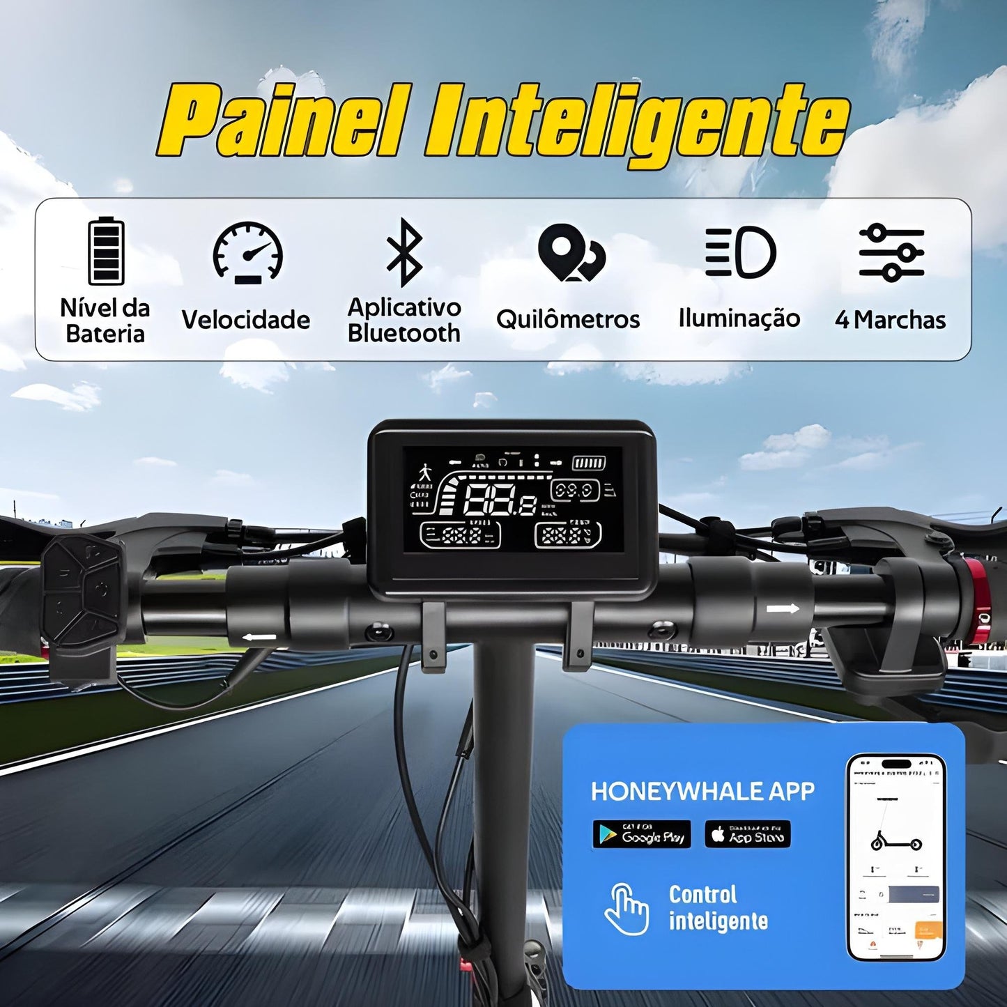 Honey Whale T4a - 750w Patinete Elétrico Scooter 45km/h 10ah