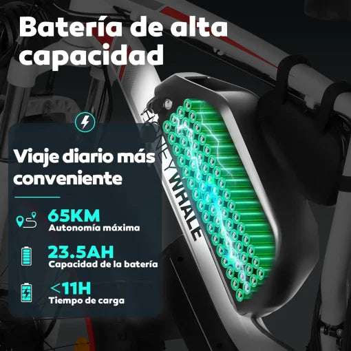 Bicicleta Elétrica de Montanha Honey Whale BK08 - vermelha