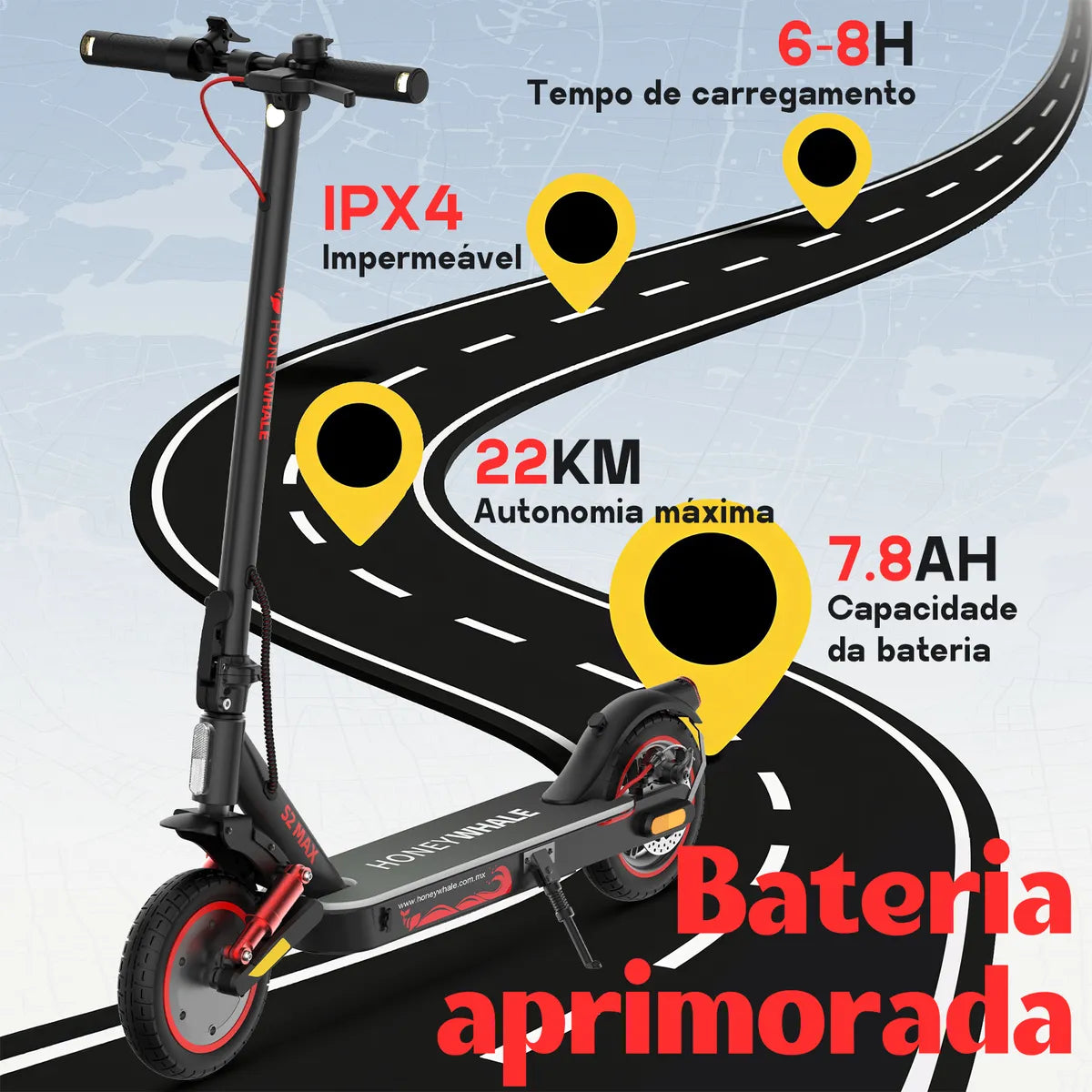 Honeywhale S2 Max Patinete Elétrico Scooter 500w 32km/h