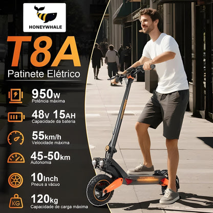 Honey Whale T8a - 950w Patinete Elétrico Scooter  55 Km/h 50km