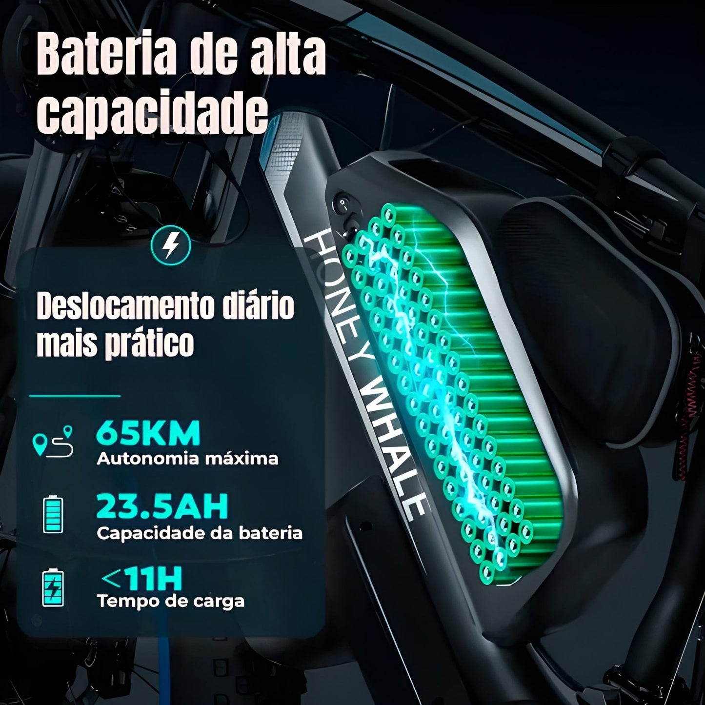 Bicicleta Elétrica de Montanha Honey Whale BK08 - azul