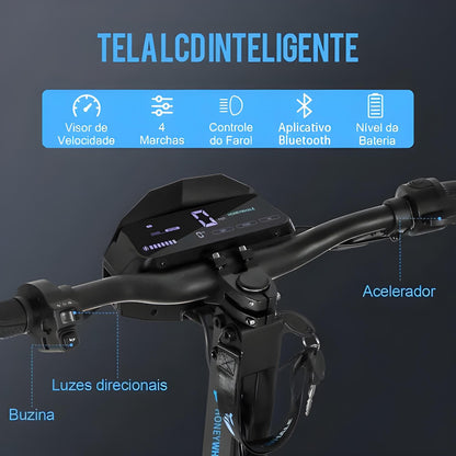 Honey Whale H4 Cinza - 2400w Patinete Elétrico Scooter 70km/h 20,8ah