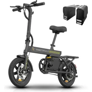 HONEYWHALE B20 Bicicleta Elétrica Dobrável Motor 440W Bateria 36V Aro 14 com Alforje